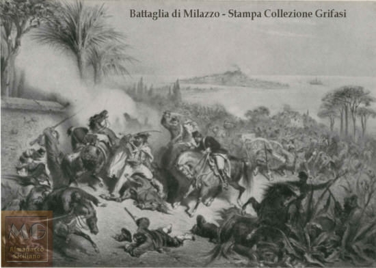 Battaglia di Milazzo - litografia di G. Dor Parigi 1961 - Stampa prop. Grifasi Mario - inserita sul Web il 21/11/2002
