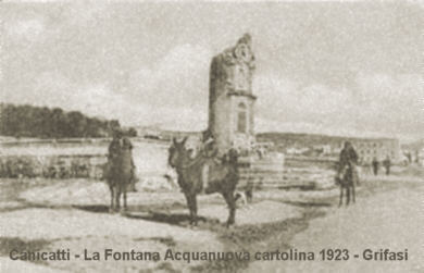 Canicatt - La Fontana Acquanuova - immagine del 1923 - inserita il 7/11/01