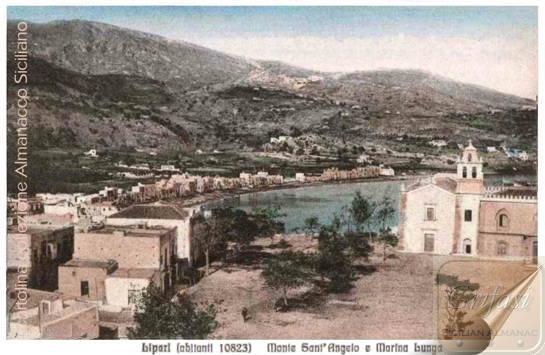 Lipari - Monte sant' Angelo e Marina Lunga - cartolina del 1913 - inserita il 18/09/05