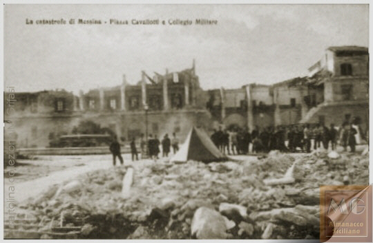 Messina dopo il terremoto del 1908 - Rovine del Collegio Militare