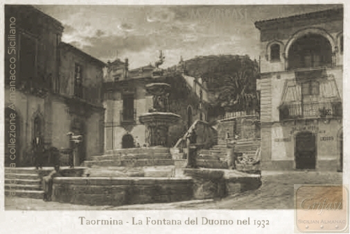 Taormina - Fontana del Duomo  - Cartolina del 1932