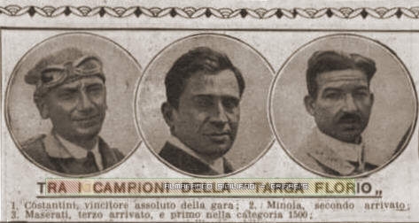 I Primi tre arrivati alla TARGA del 1926 - immagine inserita l' 8/3/02